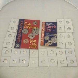 Vintage 1994 United States Mint Coin Collecting Book Checklist And Sleeves